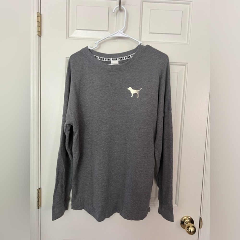 PINK Long Sleeve summer-weight sweatshirt, Small